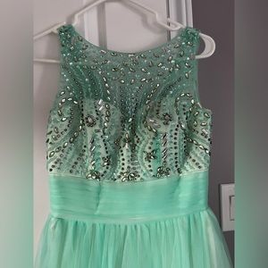 Beautiful sea green prom dress